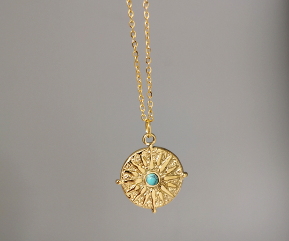 Turquoise Geometric Style Natural Stone Pendant