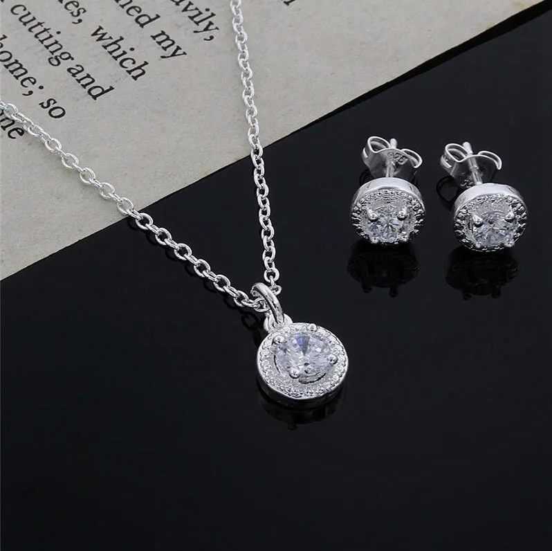 Minimalist Silver Plated Zircon Set