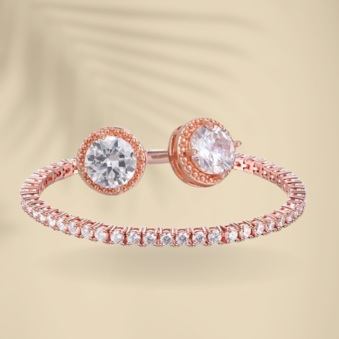 Zircon Silver Plated Rose Gold Set