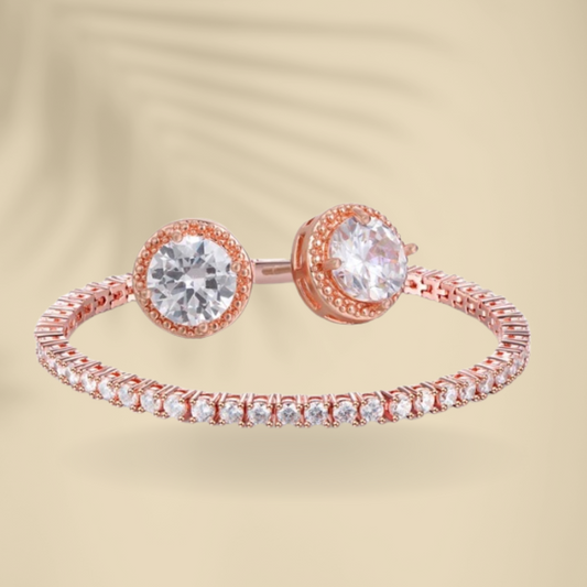 Zircon Silver Plated Rose Gold Set