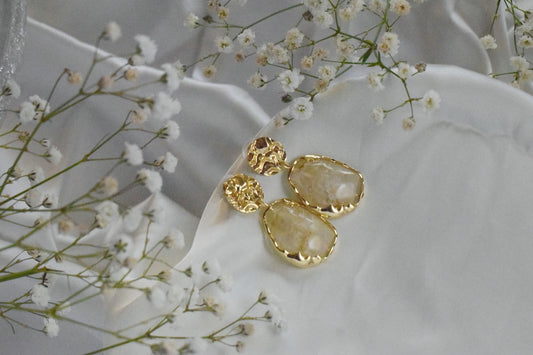 Champagne Gold Plated Zircon Ear Rings