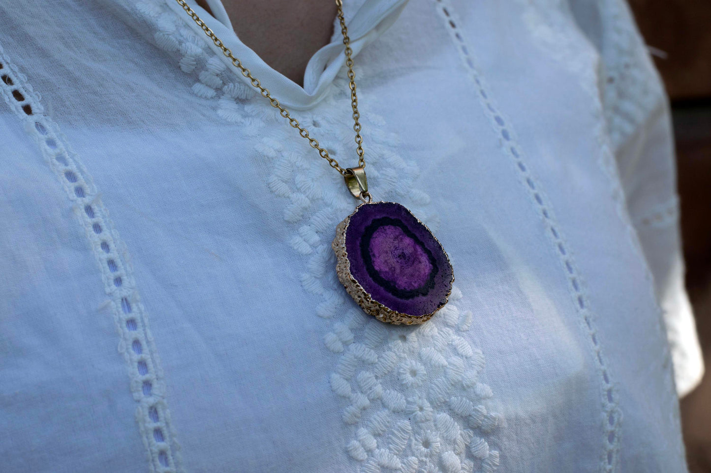 Flower Pattern Druzy Agate Set