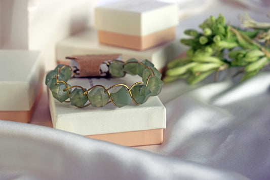 Green Flourite Handmade Wire Wrapped Bracelet