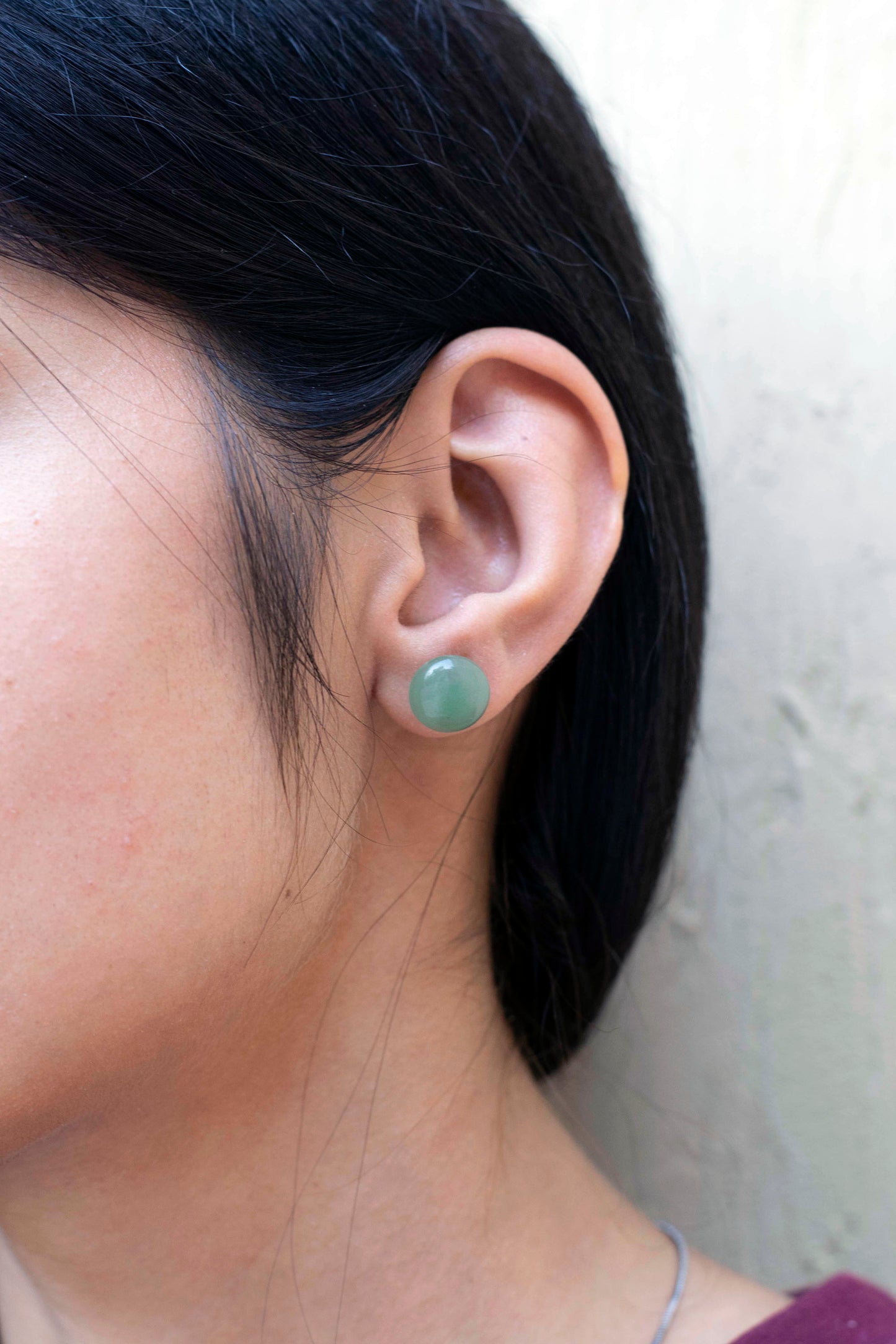 Natural Rounded Stone Ear Studs