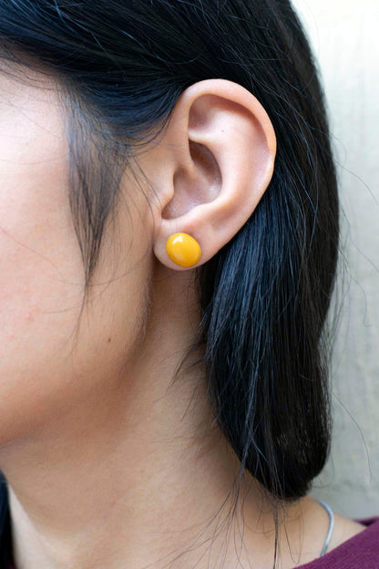 Natural Rounded Stone Ear Studs