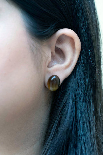 Tiger Eye Ear Studs