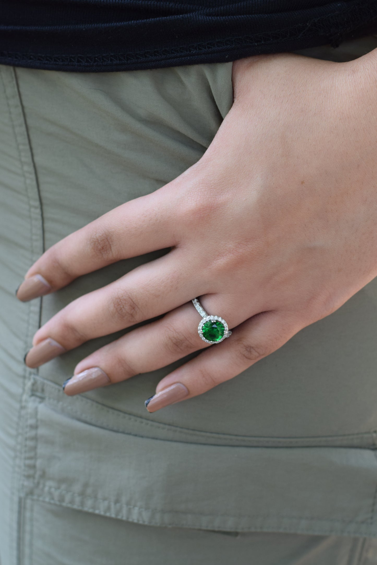 Green Zirconia Ring Silver 925