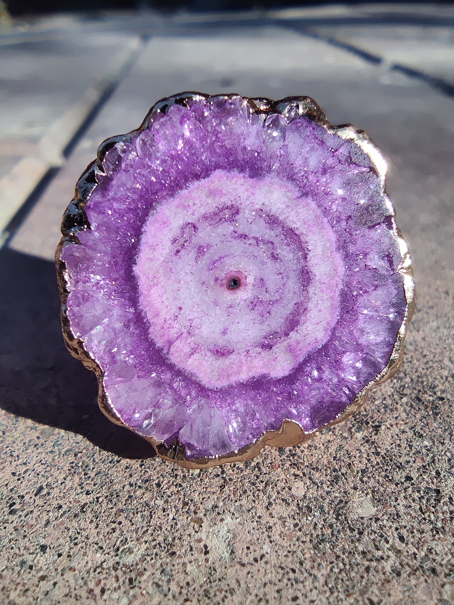 Irregular Druzy Agate Gold Plated Ring