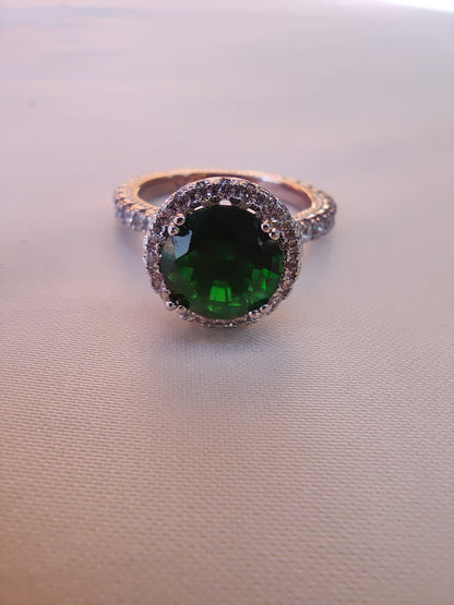 Green Zirconia Ring Silver 925