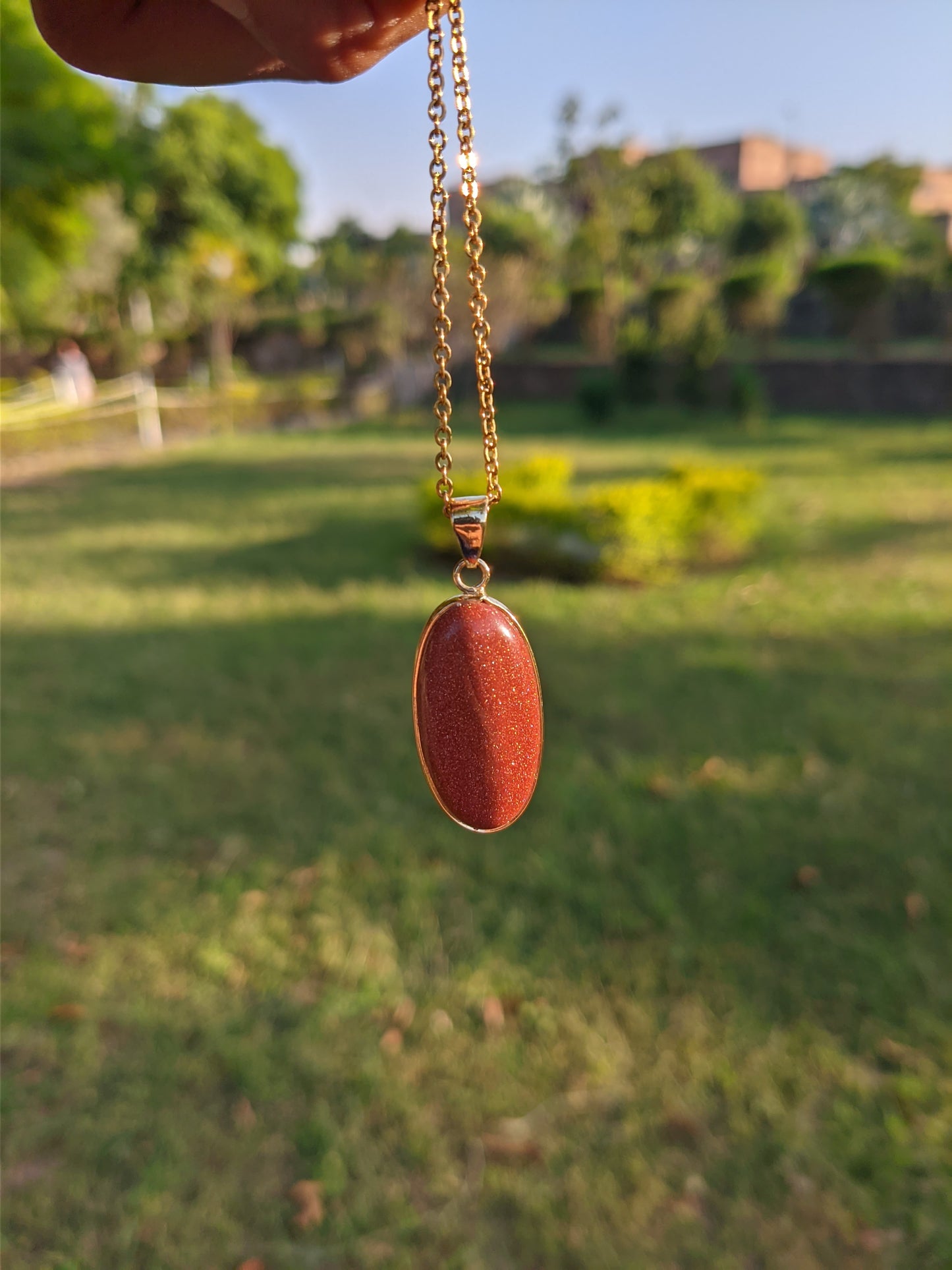 Natural Stone Gold Plated Pendant