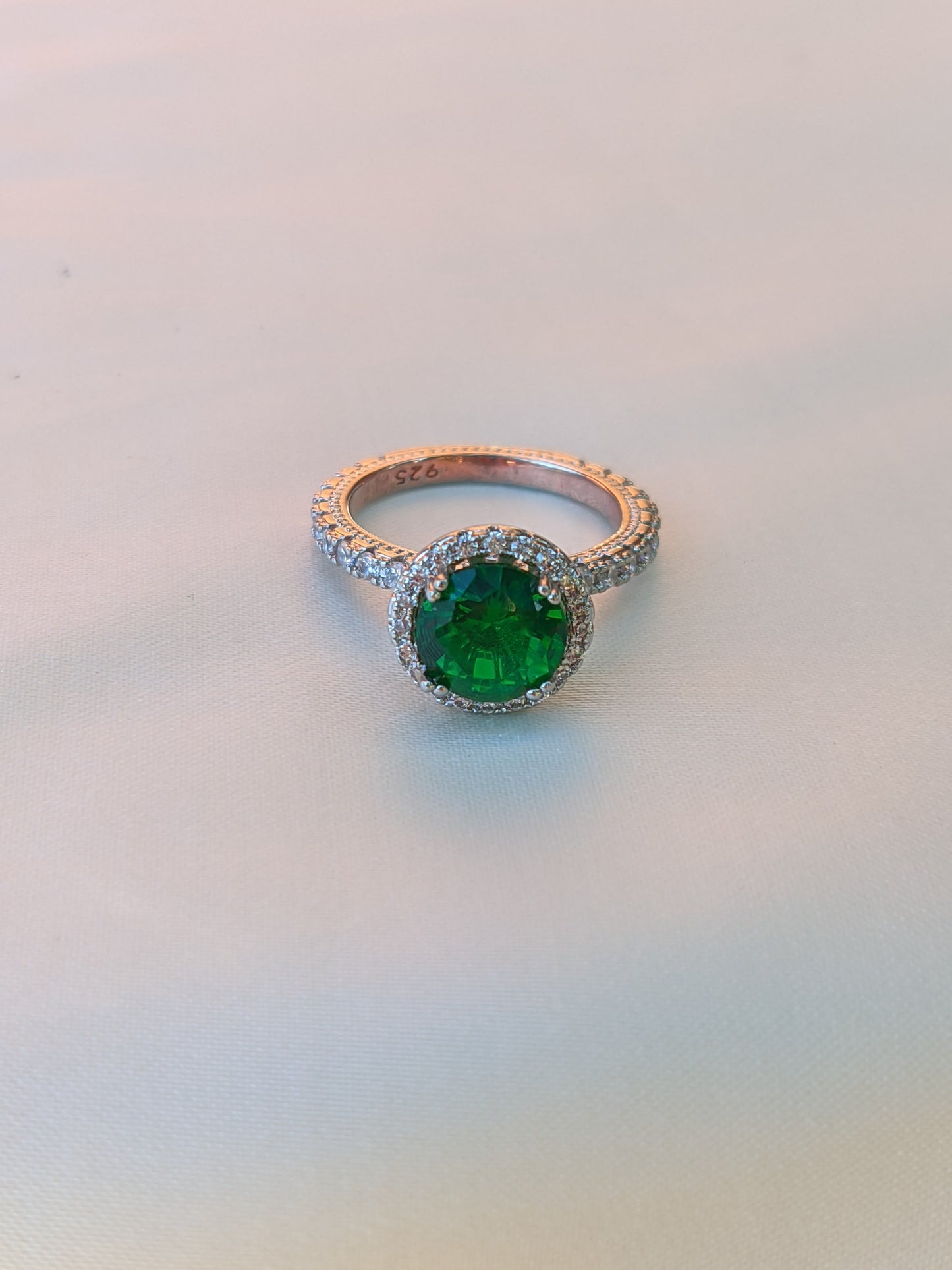 Green Zirconia Ring Silver 925