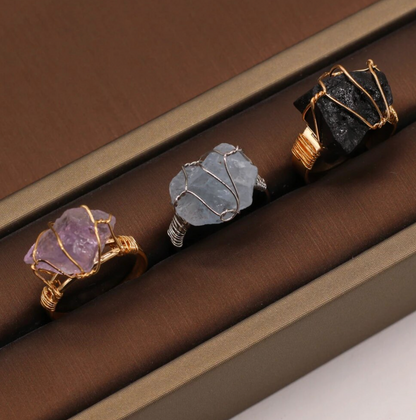 Wire Wrapped Semi-precious Rings