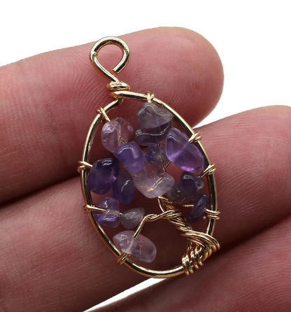 Gravel Stone Tree of Life Pendant