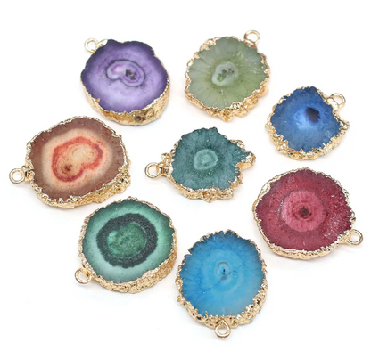 Geode Agate Flower Shaped Pendant