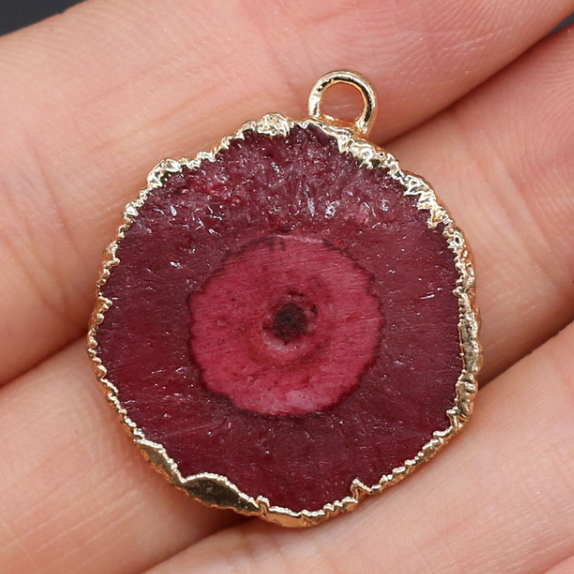 Geode Agate Flower Shaped Pendant