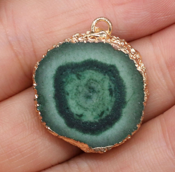 Geode Agate Flower Shaped Pendant