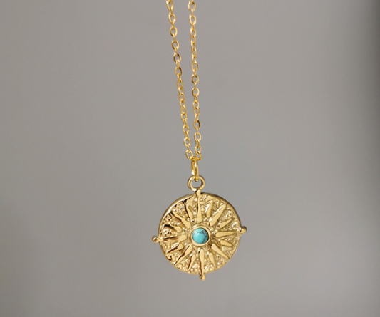 Turquoise Geometric Style Natural Stone Pendant