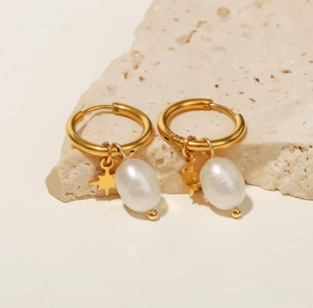 Freshwater Pearl Dainty Hoop Earrings