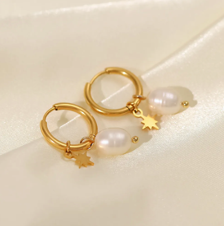 Freshwater Pearl Dainty Hoop Earrings