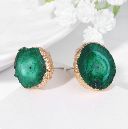 Irregular Druzy Agate Ear Studs