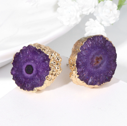 Irregular Druzy Agate Earrings