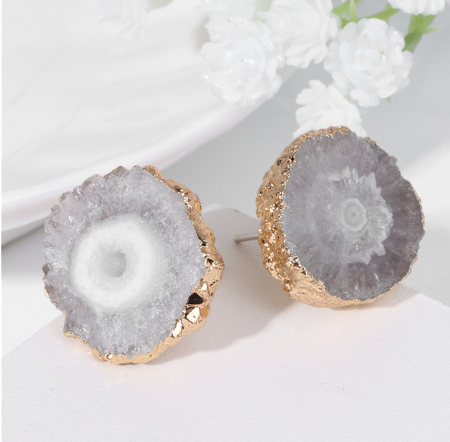 Irregular Druzy Agate Earrings