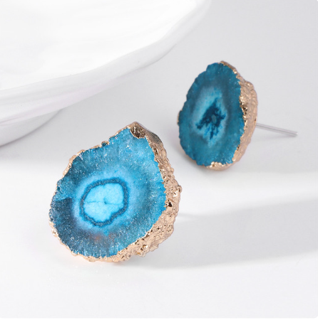 Irregular Druzy Agate Earrings