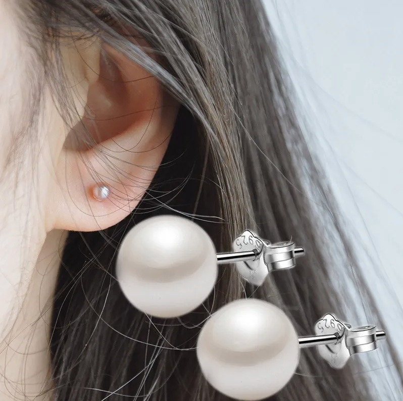 Pearl Studs 925 Silver Sterling