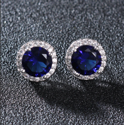 Blue Zircon Ear Studs