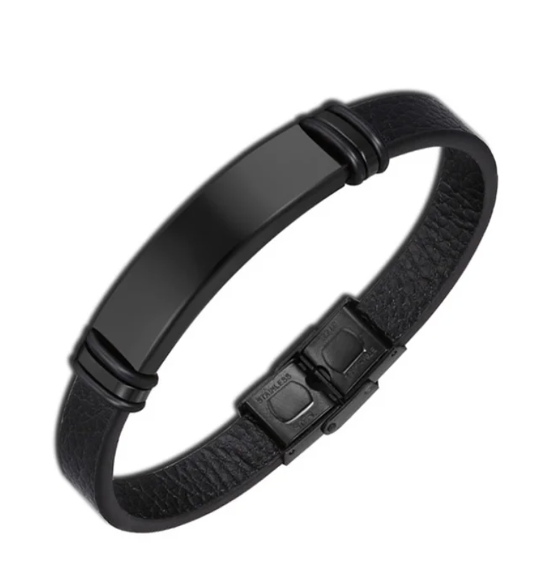 Black Leather Bracelet