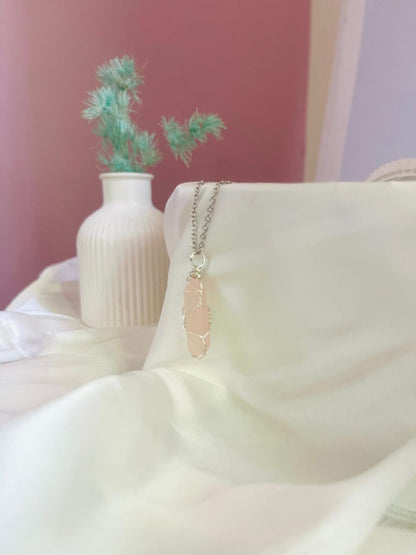 Rose Quartz Wire Wrapped Pendants