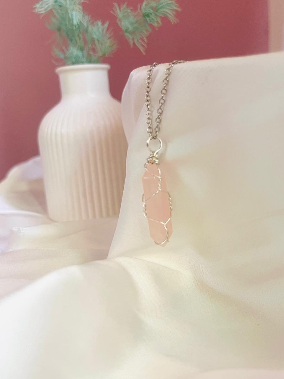 Rose Quartz Wire Wrapped Pendants