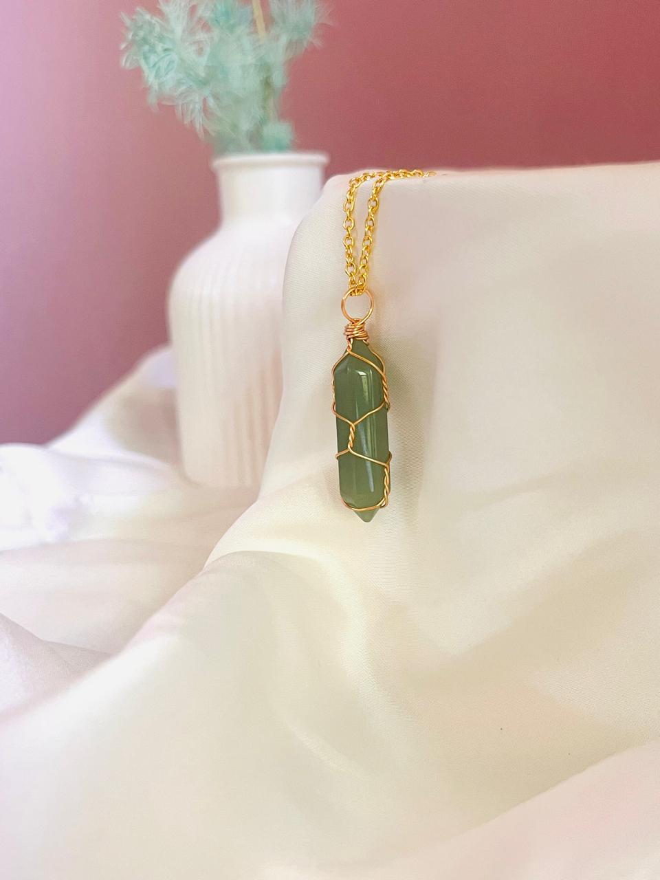 Green Aventurine Wire Wrapped Pendants