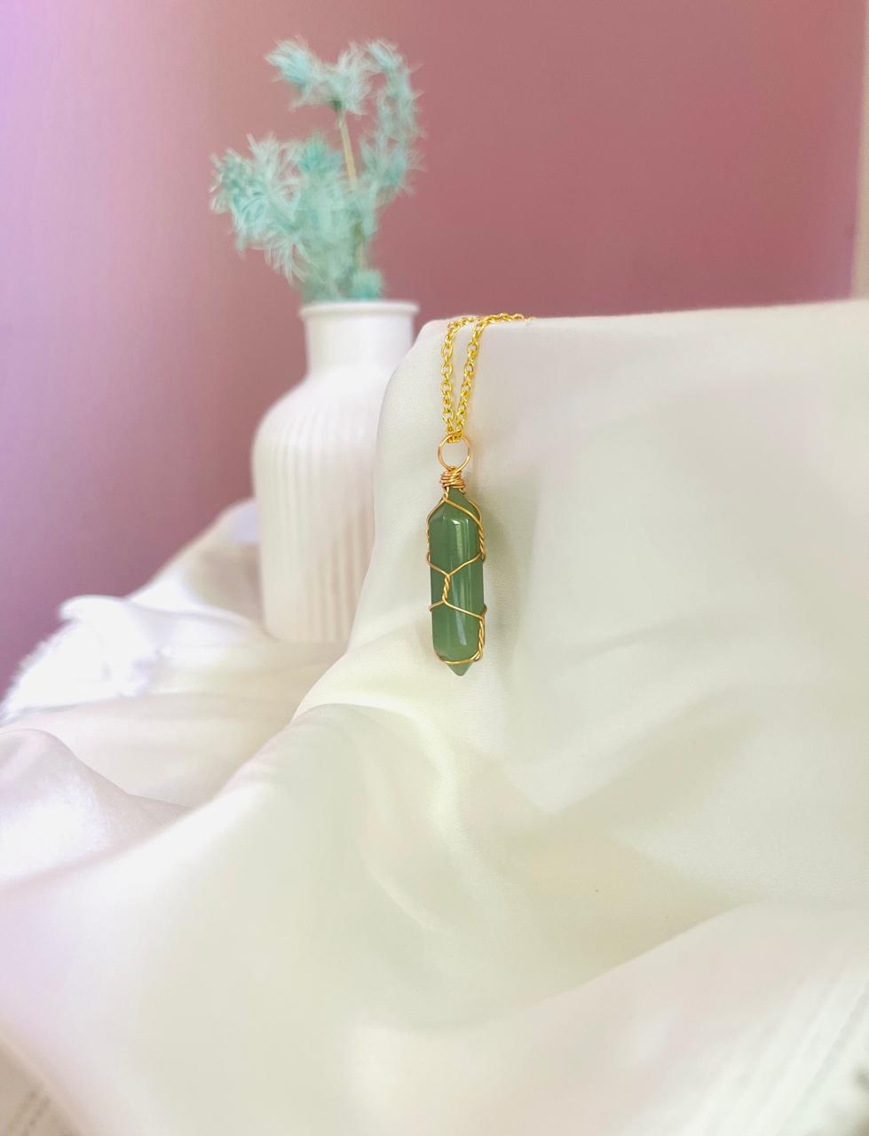 Green Aventurine Wire Wrapped Pendants