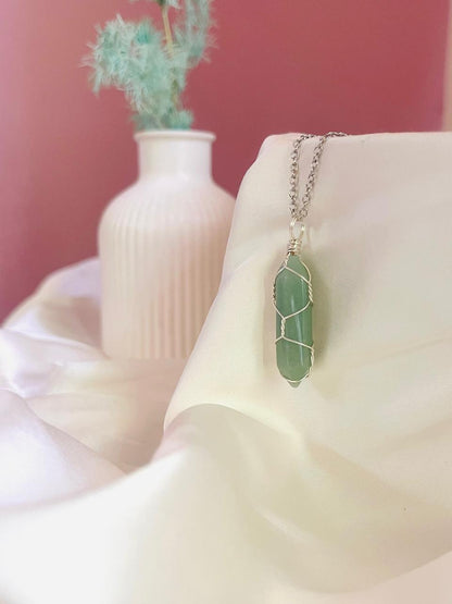 Green Aventurine Wire Wrapped Pendants